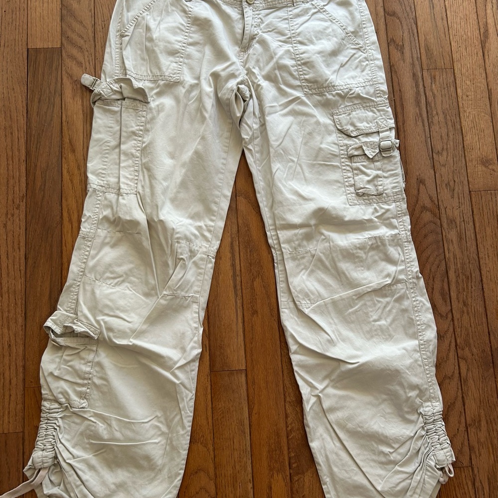 Steve & Barry's Cream Striped Waist Pants